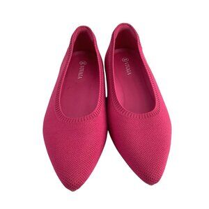 Vivaia Pointed Toe Ballet Flats Aria 5' women's 38.5 pink knitted comfort Pitata